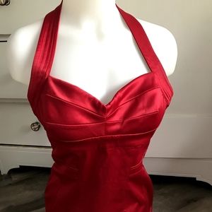 Bebe Red Satin Women's Dress Size S